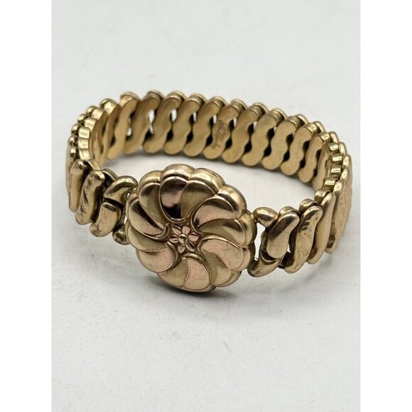 Vintage La Mode Gold Filled Locket Sweetheart Expansion Bracelet - Picture 3 of 7